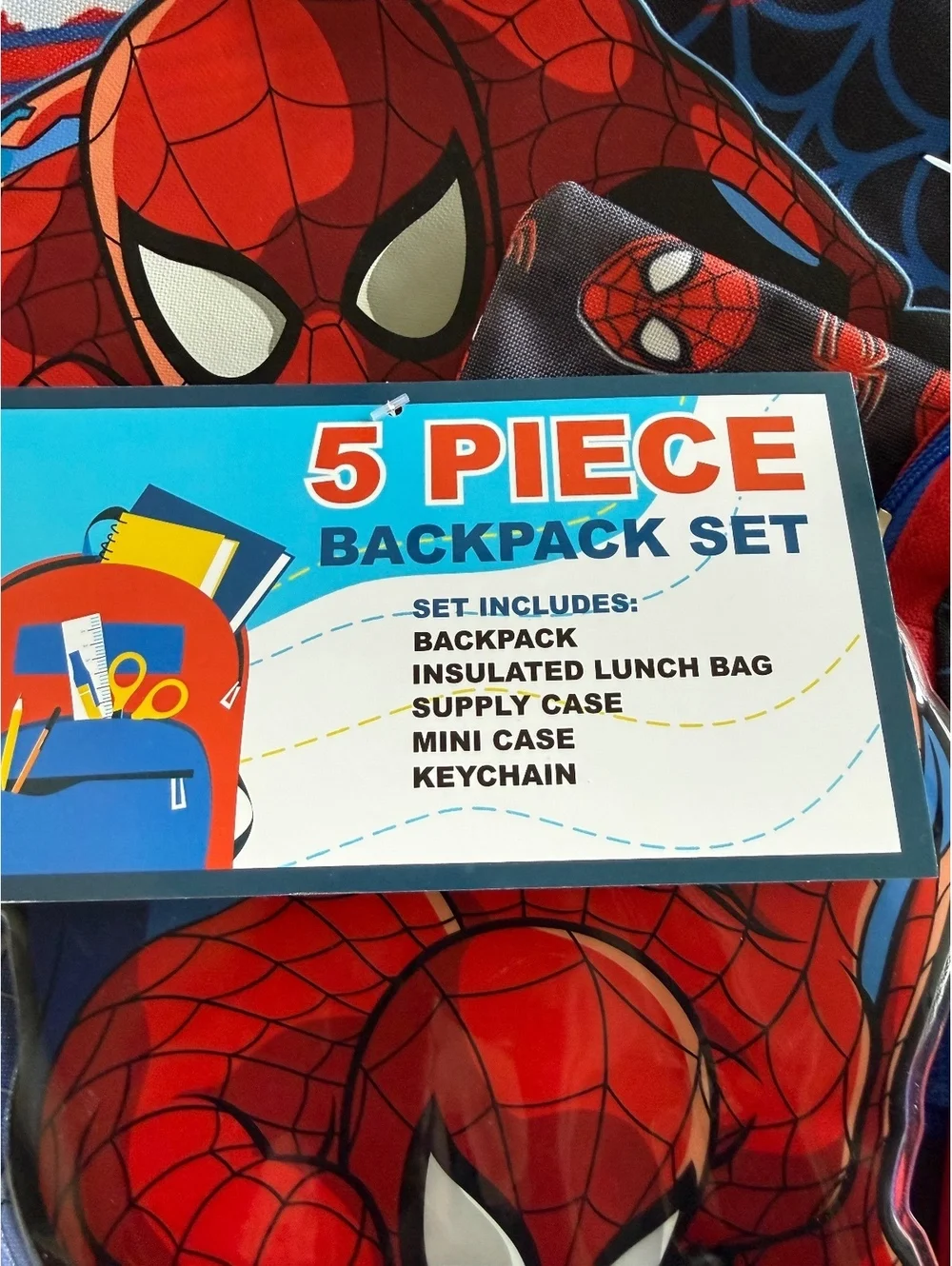 Spider-Man 5 piece backpack set